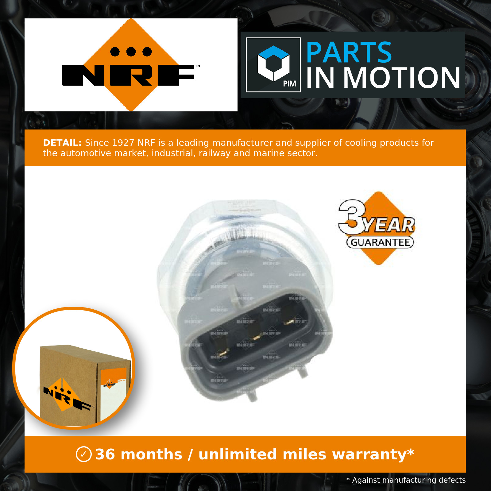Air Conditioning Pressure Switch Fits Peugeot 607 38999 NRF - Image 2