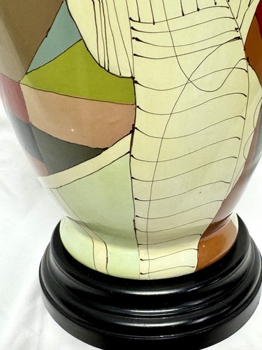 Vintage MCM Postmodern Artistic Enameled Table Lamp Fashion Multicolor WOW! - Picture 7 of 10