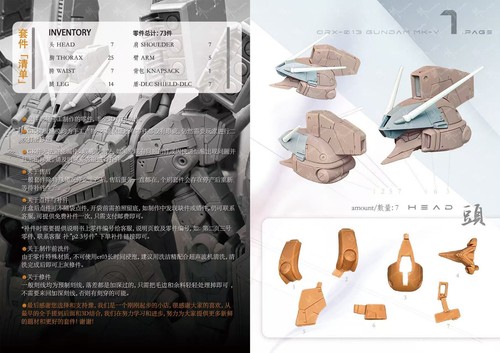 1/100 For MG MK-V Resin Conversion Kit - Unpainted White Model w/ Digital Manual - Picture 4 of 7