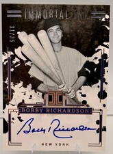  Bobby Richardson Auto 31/35 Impeccable Immortal Ink Yankees On Card 