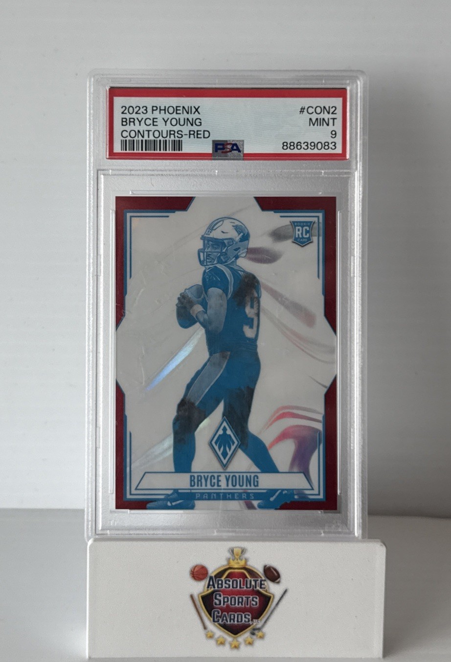 2023 Panini Phoenix Contours Red /199 Bryce Young #CON-2 Rookie RC PSA 9 Mint