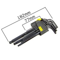 Kugelkopf InbusschlüSsel Satz 9-Tlg 1,5-10Mm Chrom-Vanadium Lang Metrisch