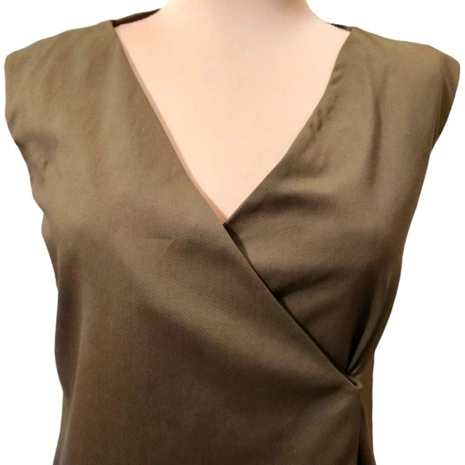 Vestido envolvente sintético GUCCI verde salvia de seda y algodón - 42 EU Foto 4 de 4