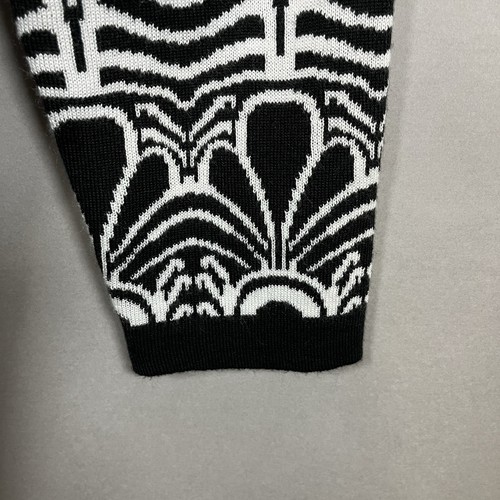 Melissa Paige Cardigan Womens Size XL Black White Print Draped Open Long Sleeve - Picture 4 of 12