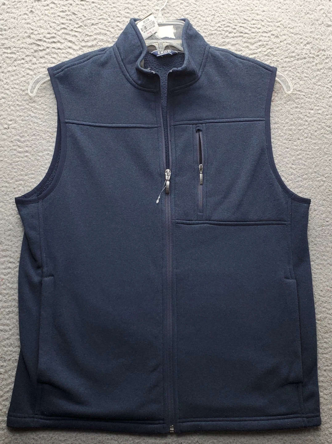 IZOD Advantage Performance Vest Mens Small Navy Fleece Lined Mock Neck Full Zip