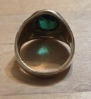 VTG 1940s Girl Scout 10K Gold Filled Ring Sz 6.5 Green Faceted Stone Trefoil — photo 3