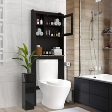 Over The Toilet Storage Cabinet Bathroom Space Saver Organizer Freestanding Wood