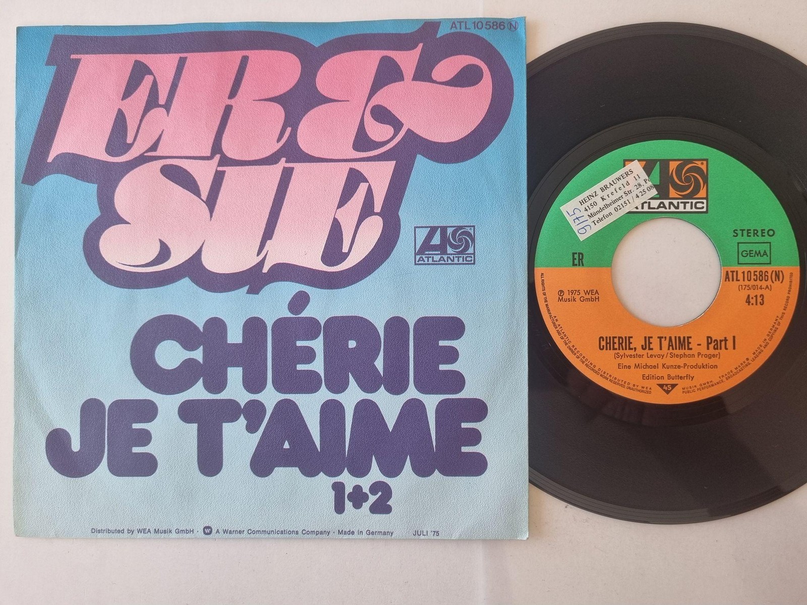Er & Sie - Chérie Je T'aime 7'' Vinyl Germany