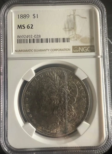 1889 $1 Morgan Silver Dollar NGC MS62