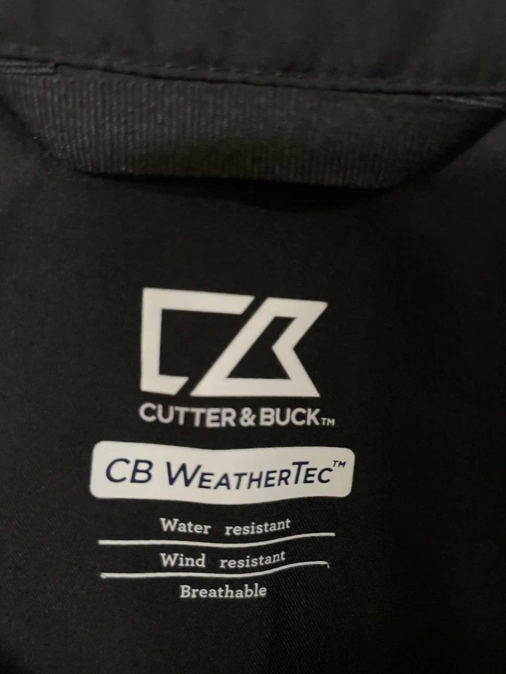 Men's Cutter & Buck WeatherTec Jacket 3XL Water Wind Resistant Windbreaker Black - Image 4 of 4