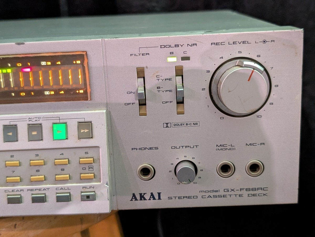 READ Akai GX-F66RC Silver 3 Head Cassette Deck No Fast Forward Or