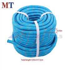 Double Braided Arborist Rope 0.55in x 125ft 8400 Lbs Static Rope Blue  Orange
