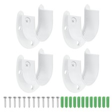 4 Pcs 1-1/2" Inch Closet Rod Bracket for Closet Rod, White