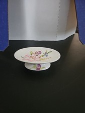 Soap Dish, Dispenser  Toothbrush Holder Set White PorcelainPink Flower