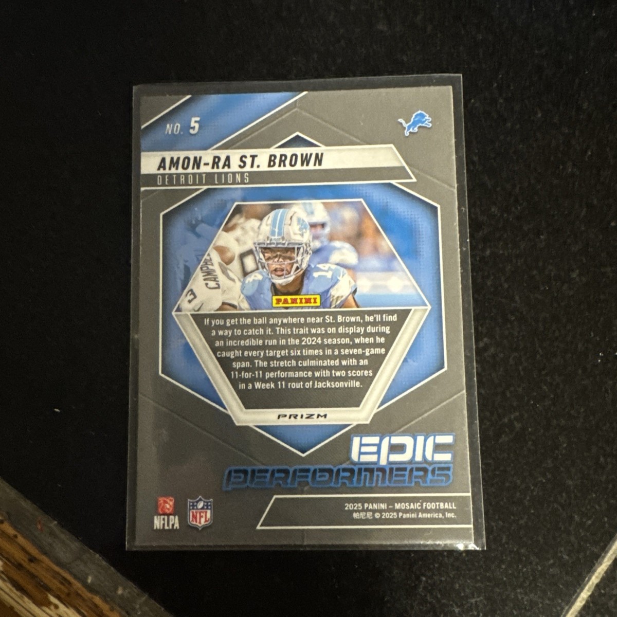 2025 Panini Mosaic Amon-Ra St. Brown Epic Performers Orange