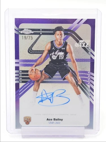 ACE BAILEY 2025-26 TOPPS CHROME NEXT STOP ROOKIE PURPLE RC AUTO /75 Q3562
