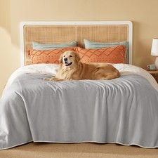 Bedsure Waterproof Dog Blanket for Bed Couch - Sherpa Fleece - Large 90"x86"