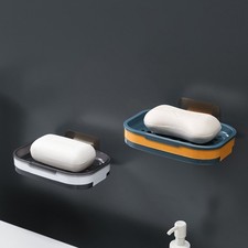 High Quality Kitchen Or Other Places Soap Dish Grey Pink Self-adhesive