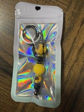 Handmade Keychain. Sunflower Yellow Sparkle