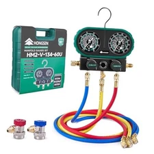 Hong Sen AC Manifold Gauge Set for R134a, R1234yf, and R410A, 800 PSI R134A
