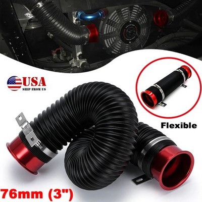 Car Air Intake Pipe Inlet Hose Adjustable 76mm Flexible Cold Air Intake Turbo