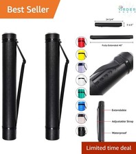 Extendable Poster Tube 24.5-40in Waterproof Art Storage Carry Case Black