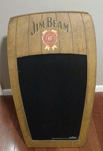 Jim Beam Wooden Barrel A-Frame Chalk Board Rest/Bar/Man Cave Sign 40" X 24" RARE