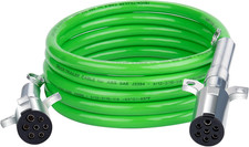 15FT 7 Way Trailer Cord Straight Green Electrical Power Cable Wire Heavy Duty