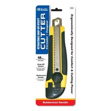 BAZIC Products Snap-Off Utility Knife, 18 Mm Blade, Cushion Grip, Cutter Knife