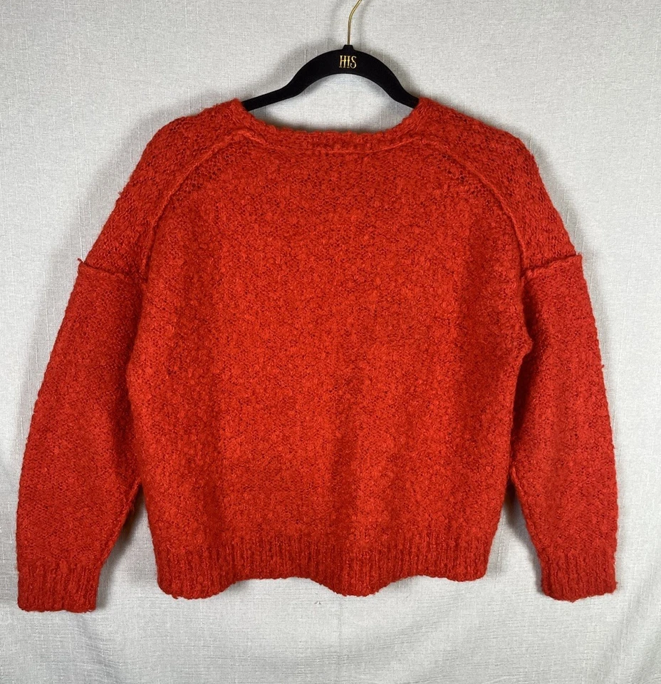 Suéter Michael Stars Cuello en V Talla Pequeña Mezcla de Lana Solana Acogedor Tejido Crudo Relajado Foto 2 de 4