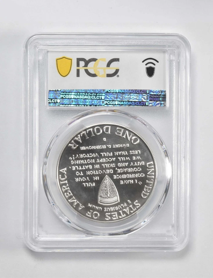 MS70 1991-95 D World War 2 Commemorative $1 PCGS Blue Label *4968 - Image 2 of 4