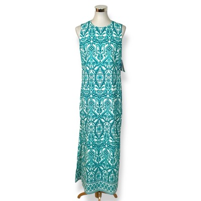 #ad New Coolibar Size XS Sleeveless Long Maxi Dress Turquoise Paisley UPF 50 $28.00