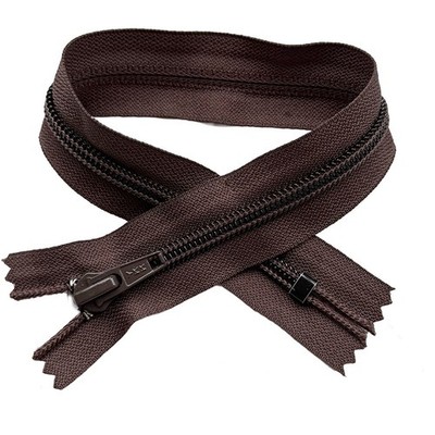 YKK #8 Nylon Coil Non-Separating, Closed-End Zippers Color Brown - Select Length