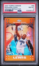 2007 TOPPS CHROME ORANGE REFRACTOR Rashard Lewis #65 (PSA 8) (6/199)