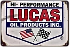 Lucas Oil Products INC HiPerformance Tin Metal Signs Home Décor Vintage Racing A