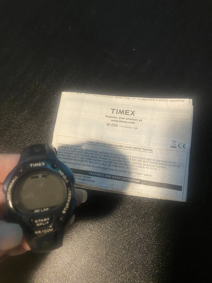 Мужские часы Timex Indiglo Ironman винтажный резиновый ремешок 90-е непроверенные с руководством винтажные - Изображение 4 из 4