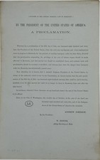 Andrew Johnson / By the President of the United States Proclamation caption