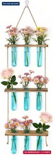 XXXFLOWER Wall Hanging Propagation Station with Wooden Stand 9 Test Tubes Vases
