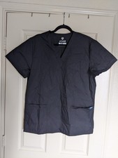 Adar Universal Scrub Top Black Size M Unisex V-Neck Short Sleeve Medical Uniform