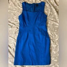 NWT Halogen blue sleeveless mini sheath dress career medium