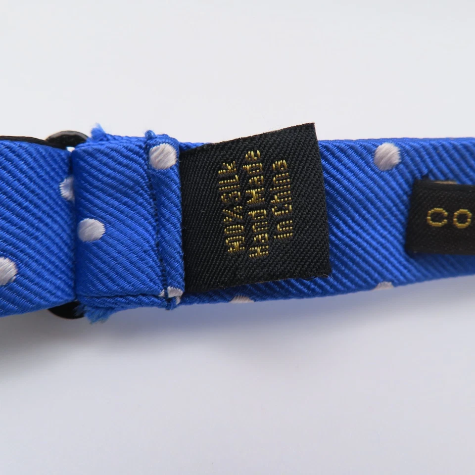 Countess Mara 领结蓝色白色圆点 2.5 英寸宽丝绸 — 第 4/4 张图片