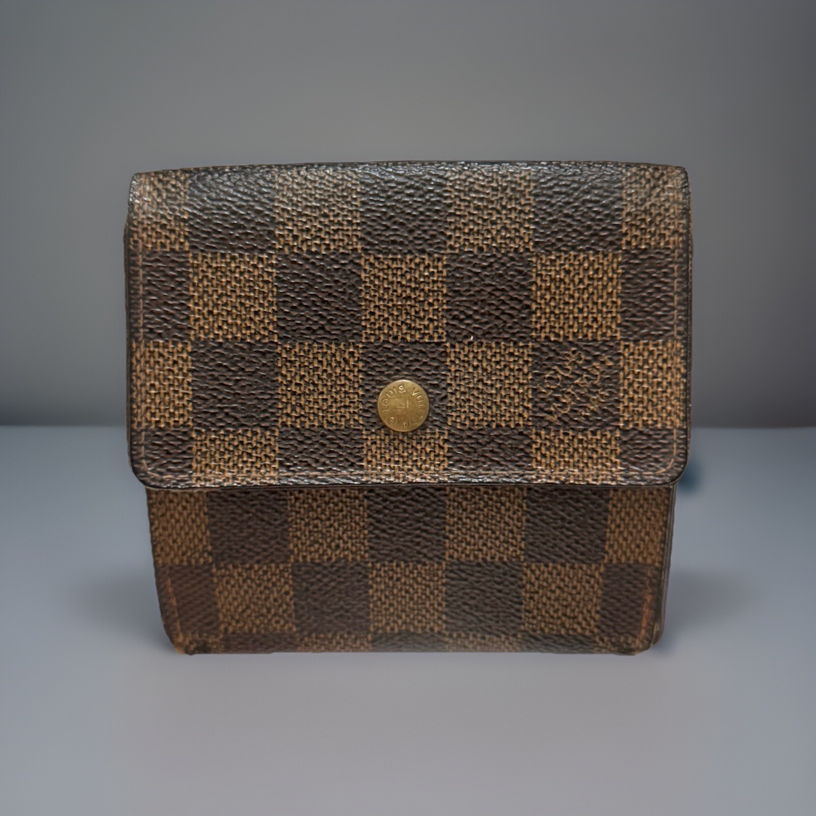 Louis Vuitton Damier Portefeiulle Elise Trifold Wallet Brown