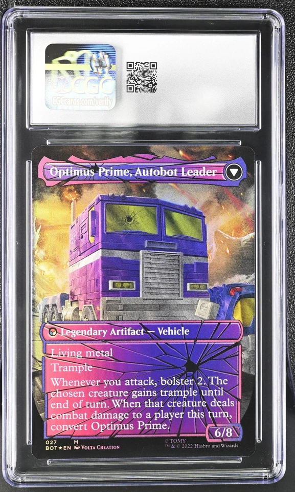 Optimus Prime, Hero (CGC GEM MINT 10) Shattered Glass Foil MTG UB: Transformers - Image 2 of 3