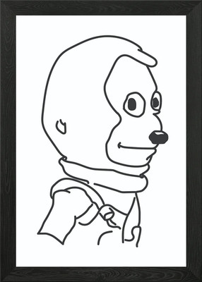 Cartoon Figur Skizze gerahmtes Wandbild Poster Leinwanddruck Bild