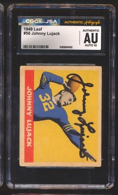 1949 Leaf #56 Johnny Lujack-CGC/JSA SIGNED AUTO 10