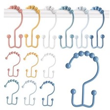 12 Pcs Colorful Shower Curtain Hooks Bohemian Rainbow Color 304 Bohemian Color