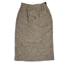VALENTINO Vintage S/M Charcoal Wool Boucl  Pocket Skirt   1990s