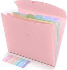Cute Accordion File Organizer, Expanding File Folder with 8 Pockets, Document