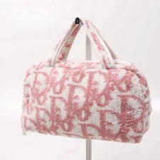 Christian Dior Trotter Pile Mini Handbag Pink White