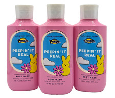 NEW Bath Body Works Lot of 3 Bottles Peeps Peepin It Real Body Wash Gel 10 oz